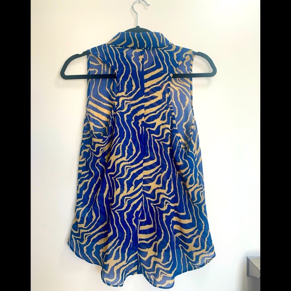 Papaya Blue and Tan colour sheer top - Picture 2 of 3